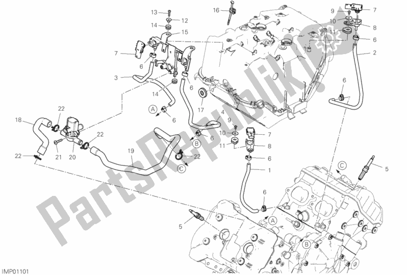 All parts for the Secondary Air System of the Ducati Superbike Superleggera V4 998 2020